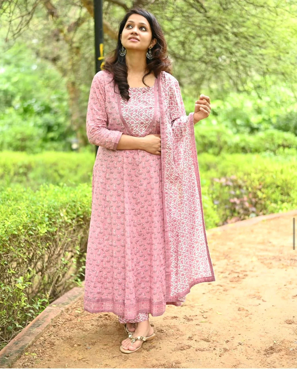 Onion pink  Cotton Suit Set