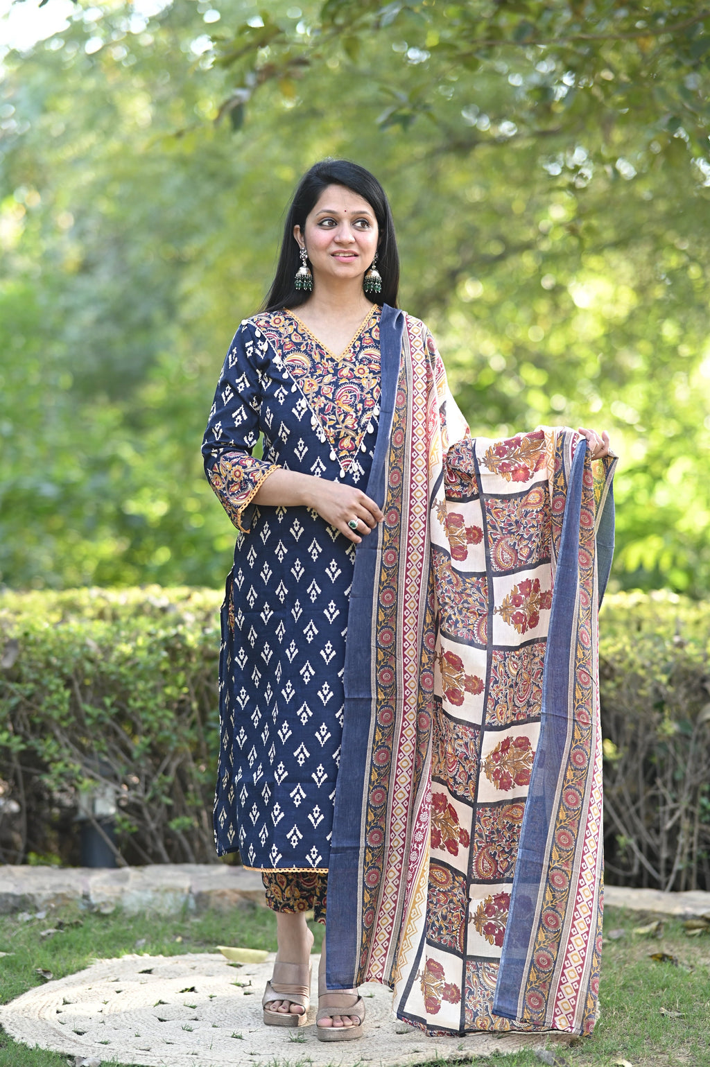 Blue cotton suit set