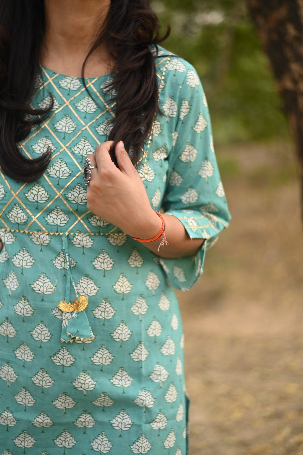 Sky cotton kurti
