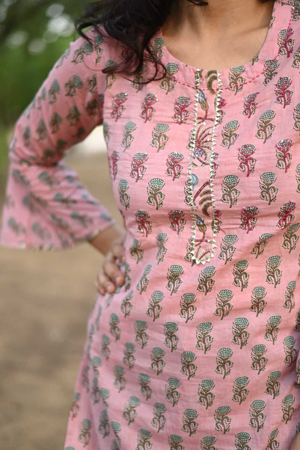 Kaya bell sleeves cotton kurti