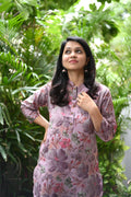 Rosy  muslin silk co-ord set