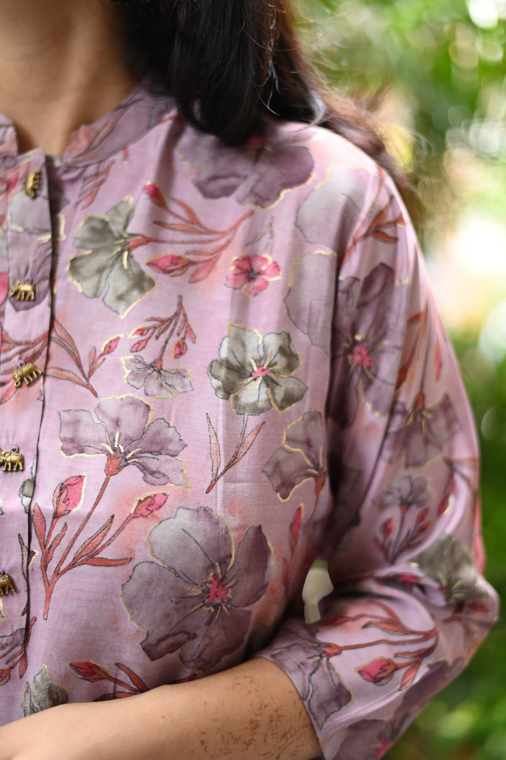 Rosy  muslin silk co-ord set