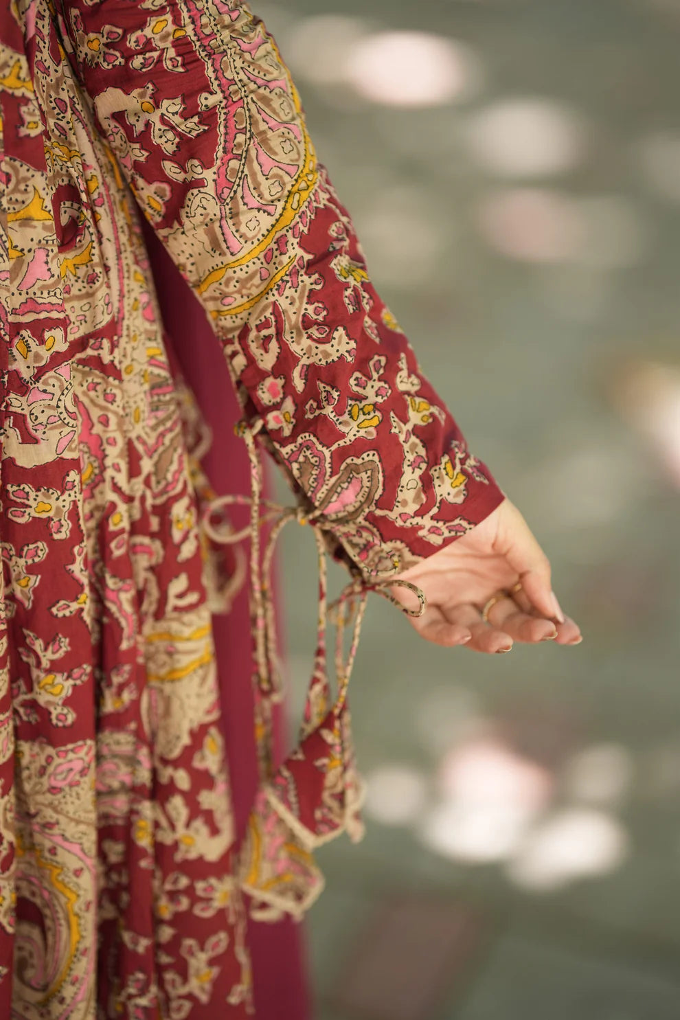 Kalamkali Printed Cotton Anarkali Suit Set