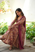 Kalamkali Printed Cotton Anarkali Suit Set