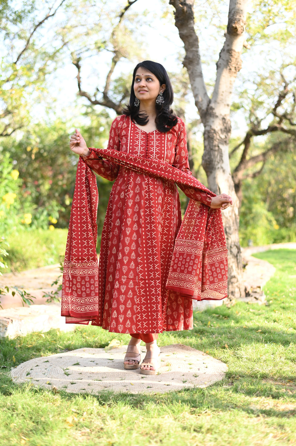 Marina Anarkali Cotton Suit Set
