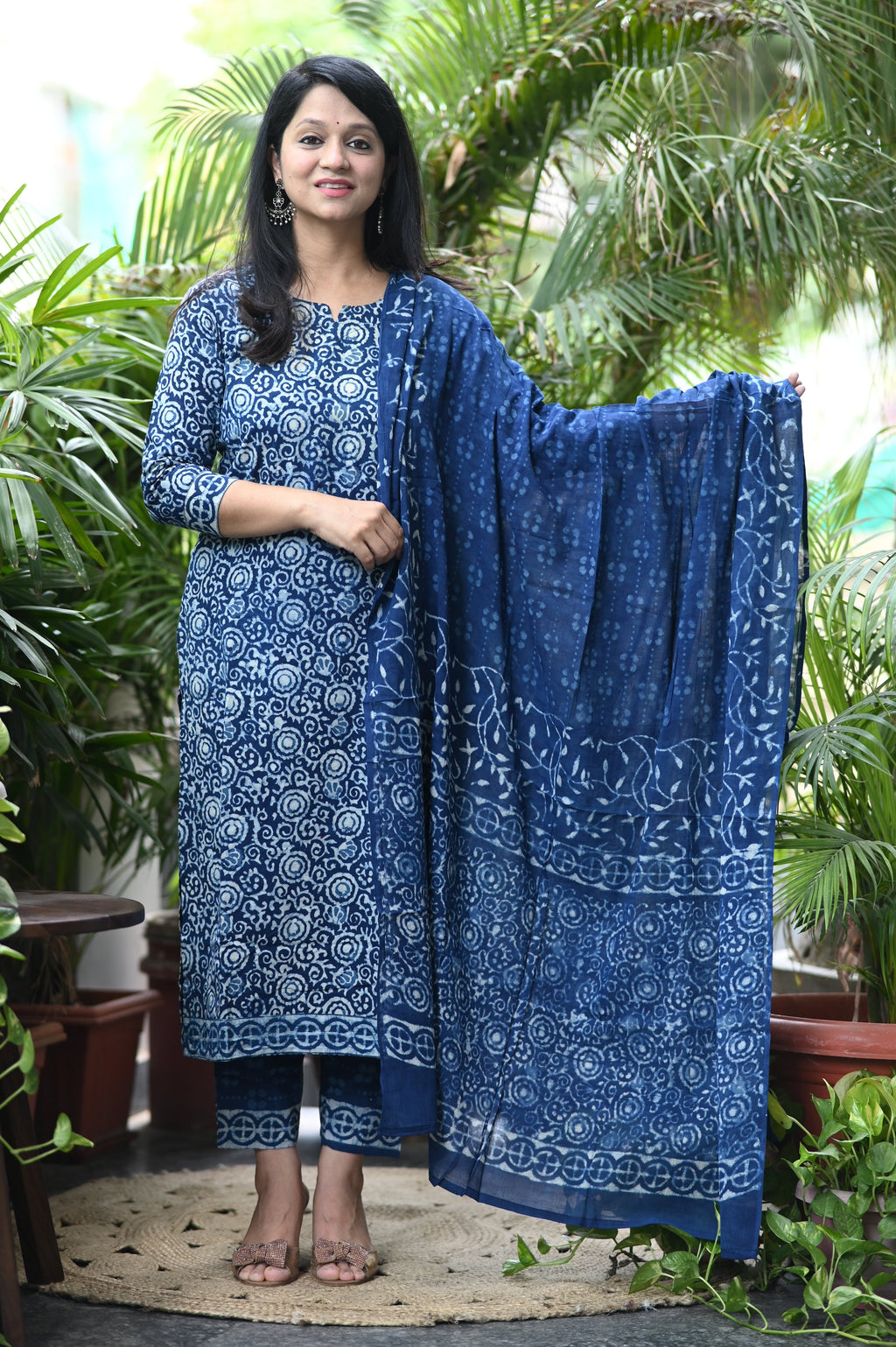 Neelaya Hand Block Cotton Suit Set