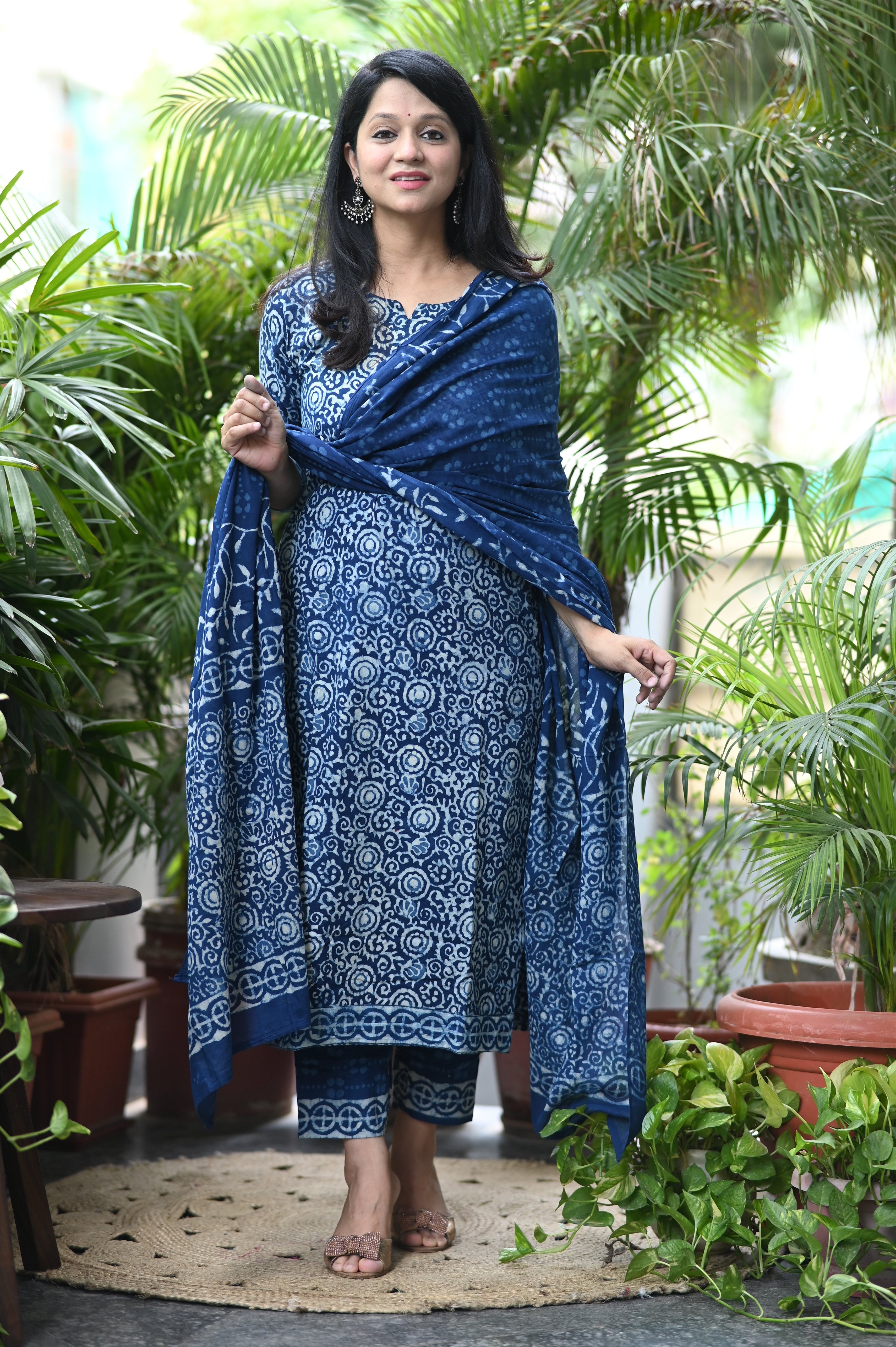 Neelaya Hand Block Cotton Suit Set