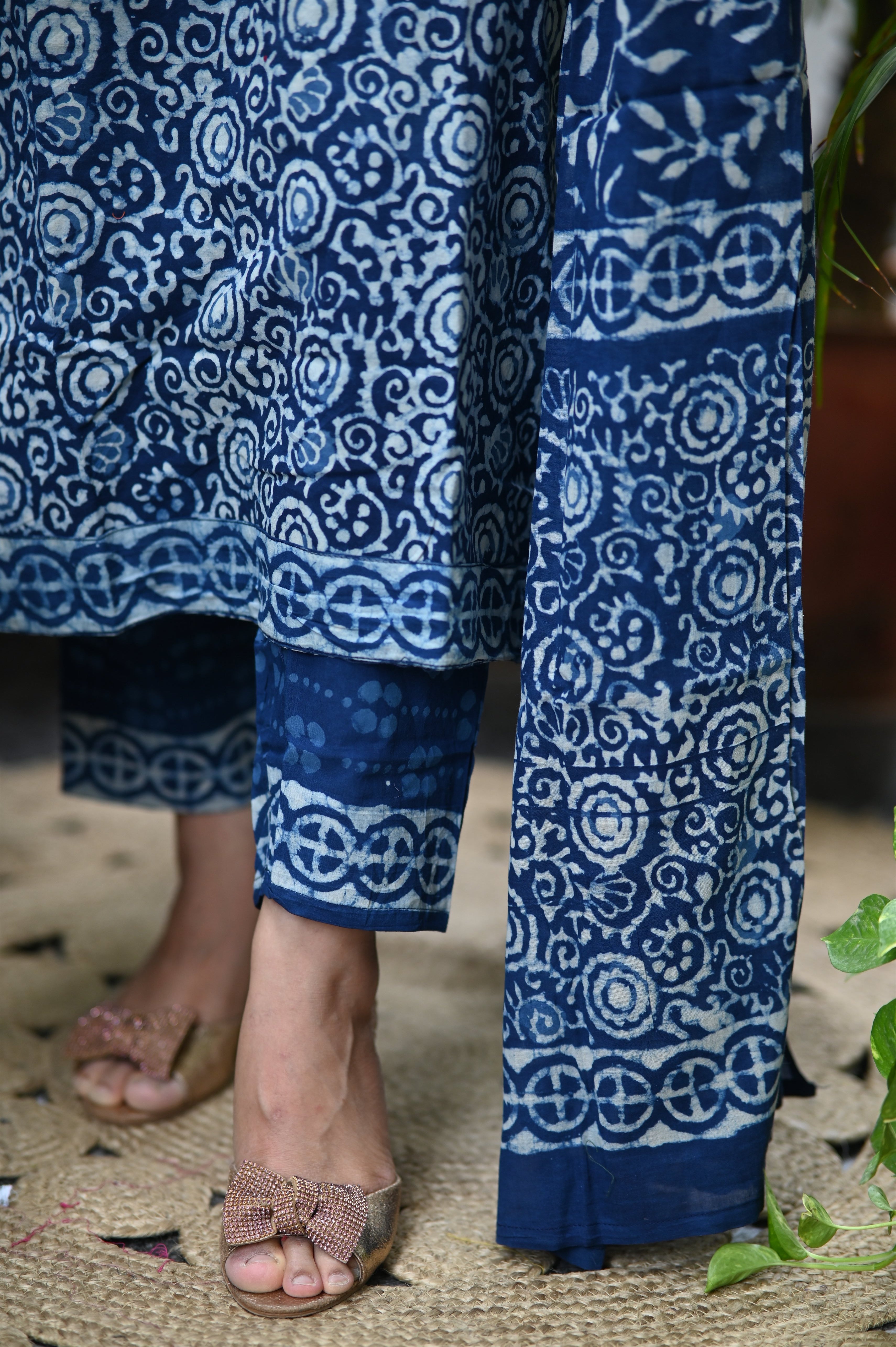 Neelaya Hand Block Cotton Suit Set