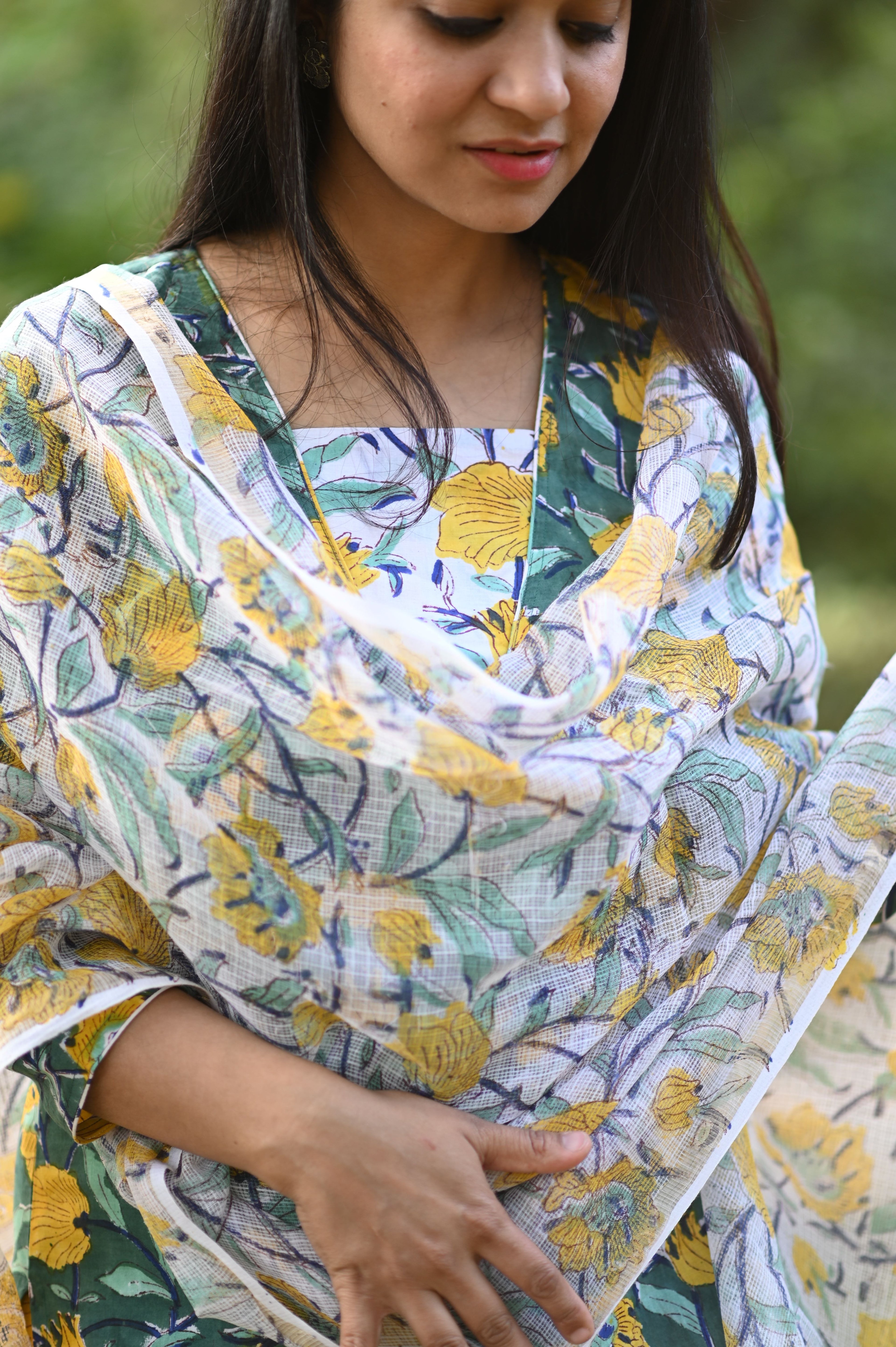 Harini Hand Block Cotton Suit Set