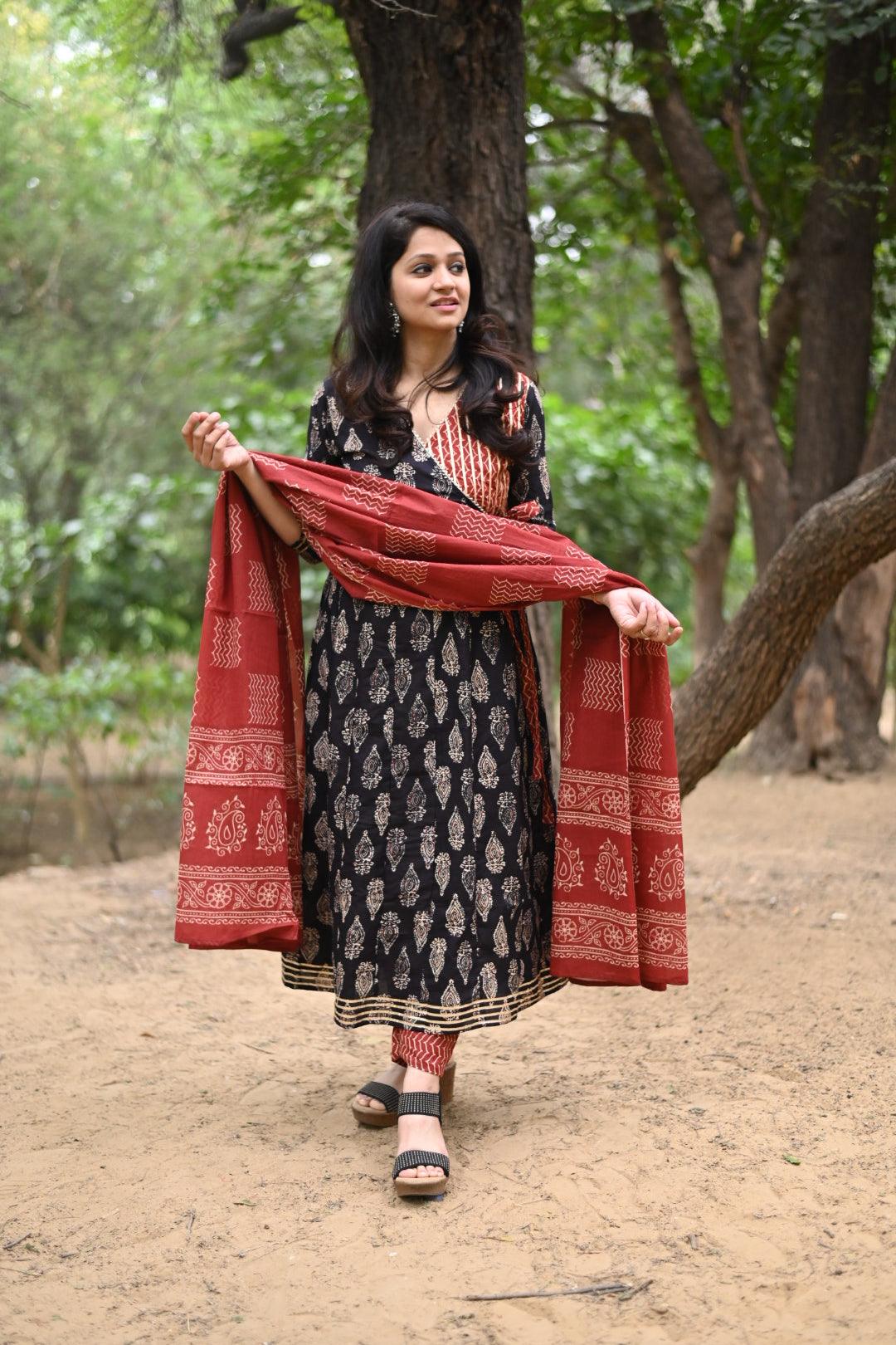 Angrakha Style Anarkali Suit Set