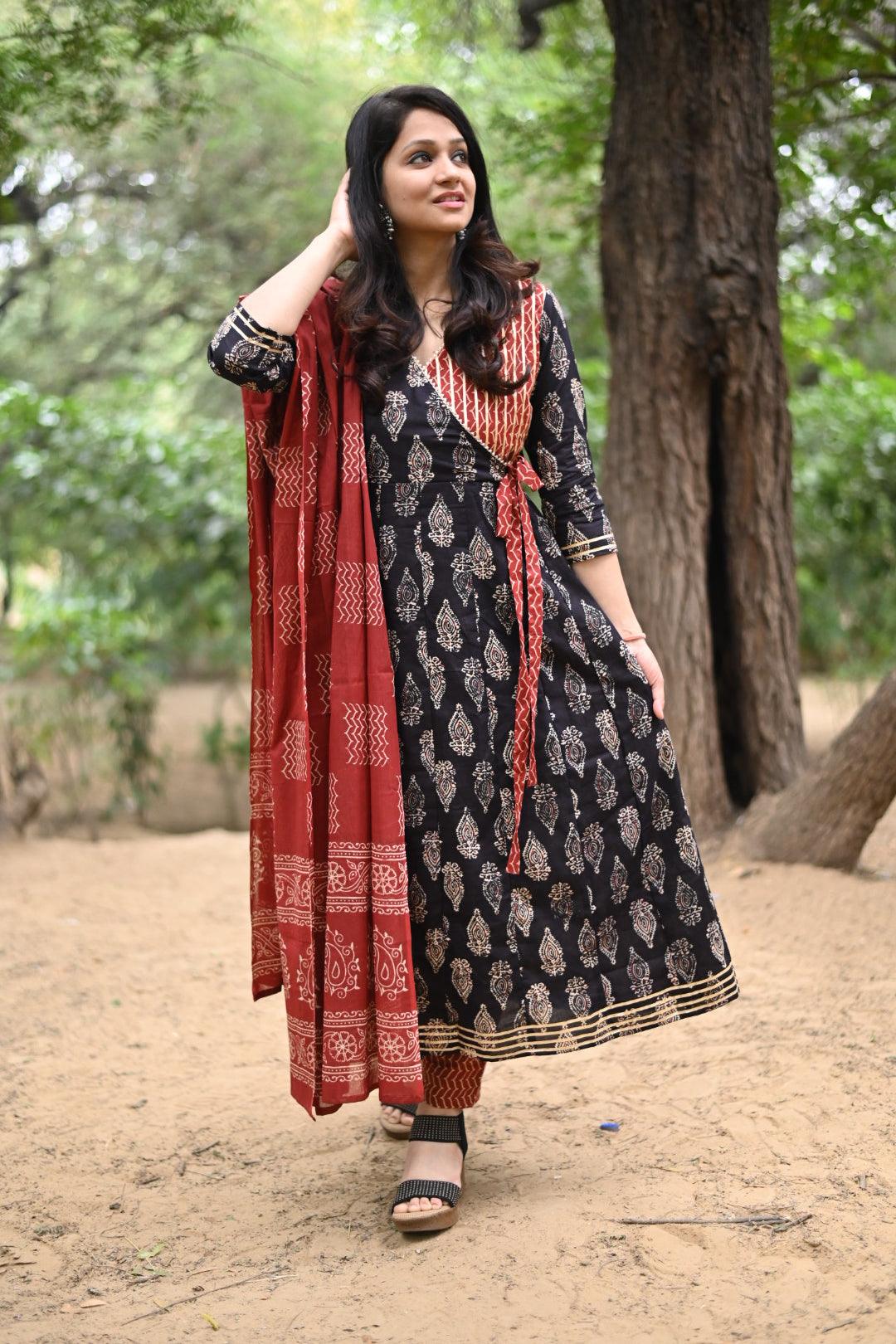 Angrakha Style Anarkali Suit Set