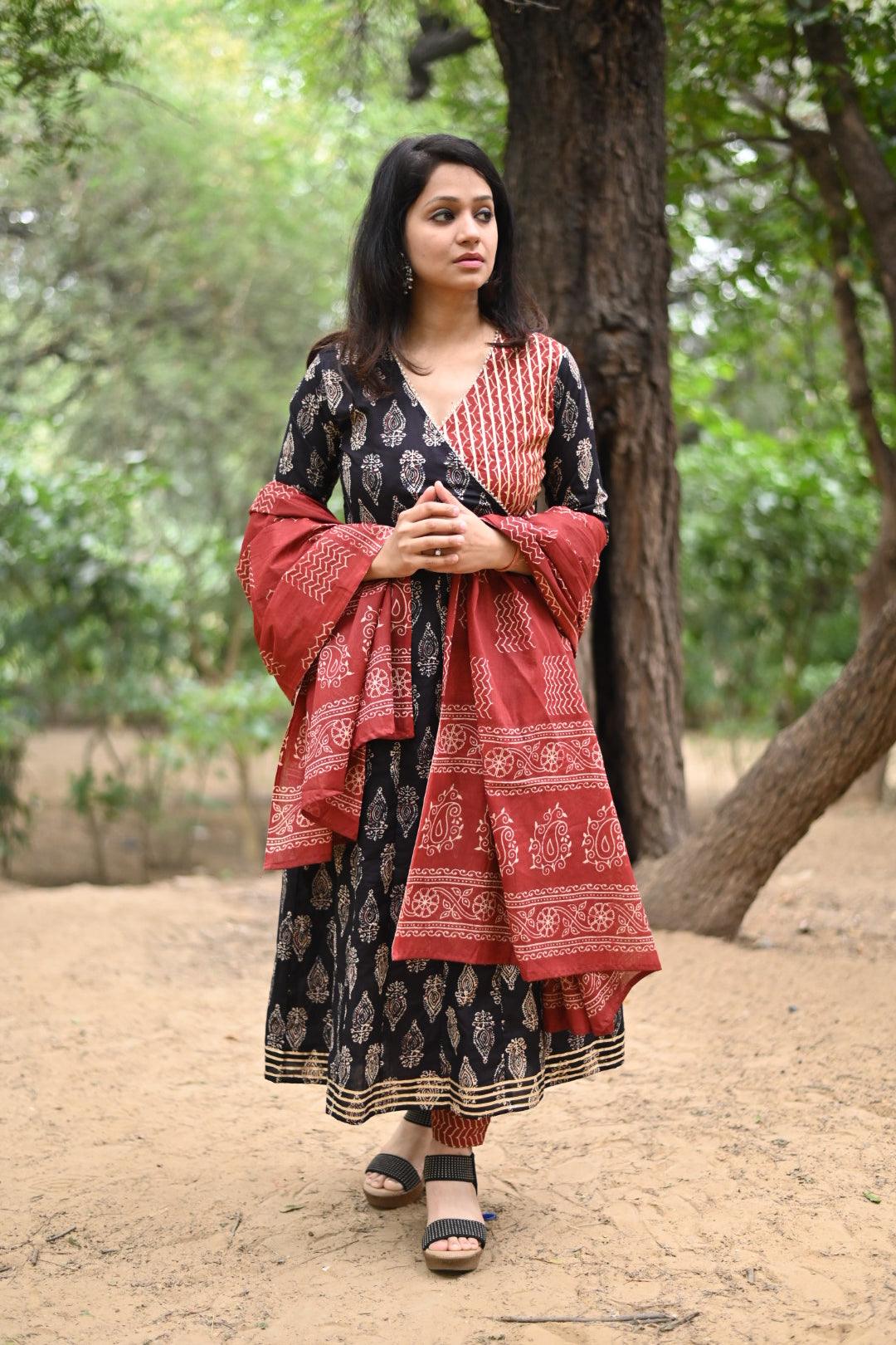 Angrakha Style Anarkali Suit Set