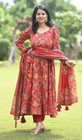 Mishka Floral Anarkali Cotton Sut Set