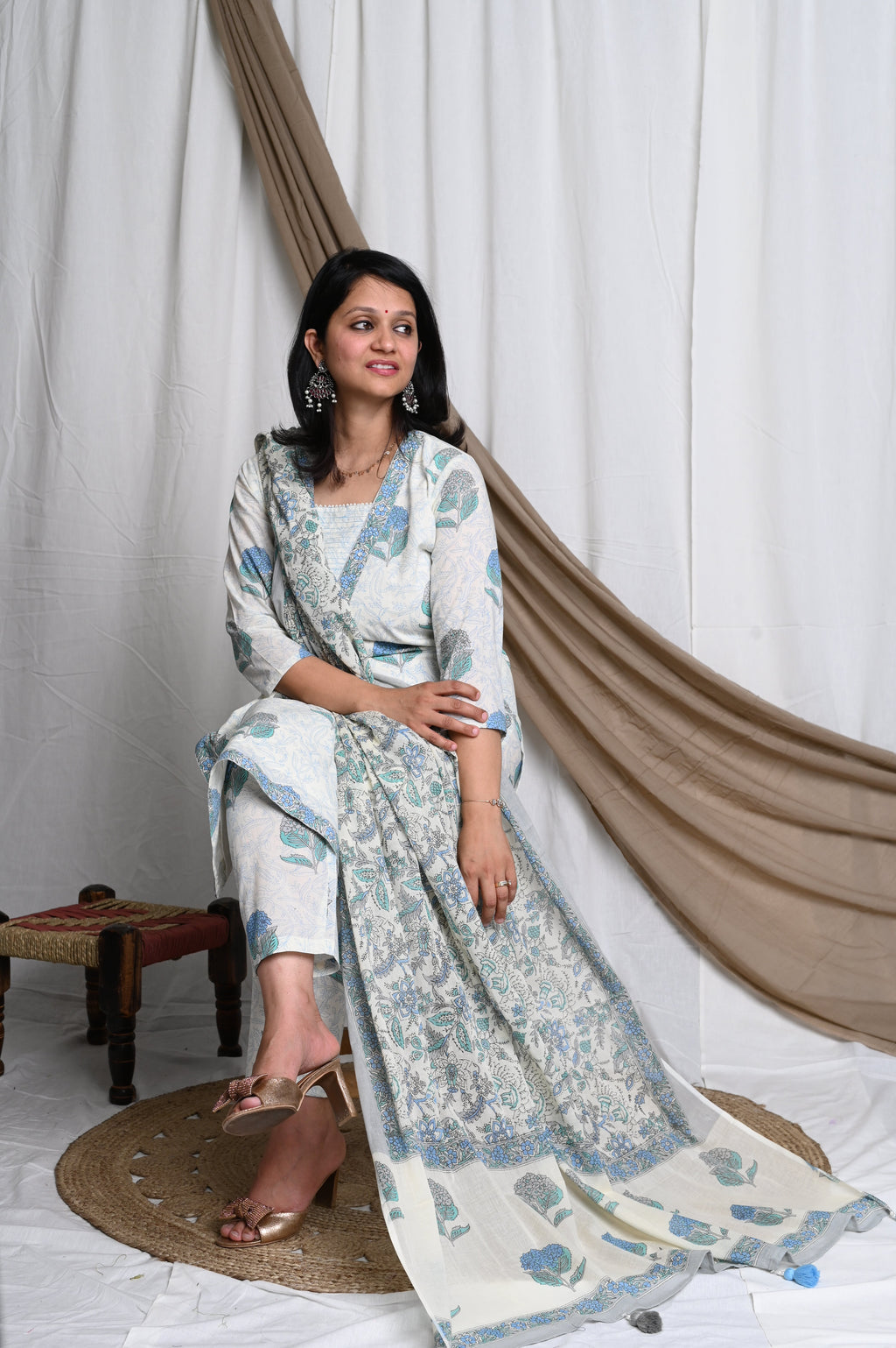 Shweta Handblock Cotton Suit Set