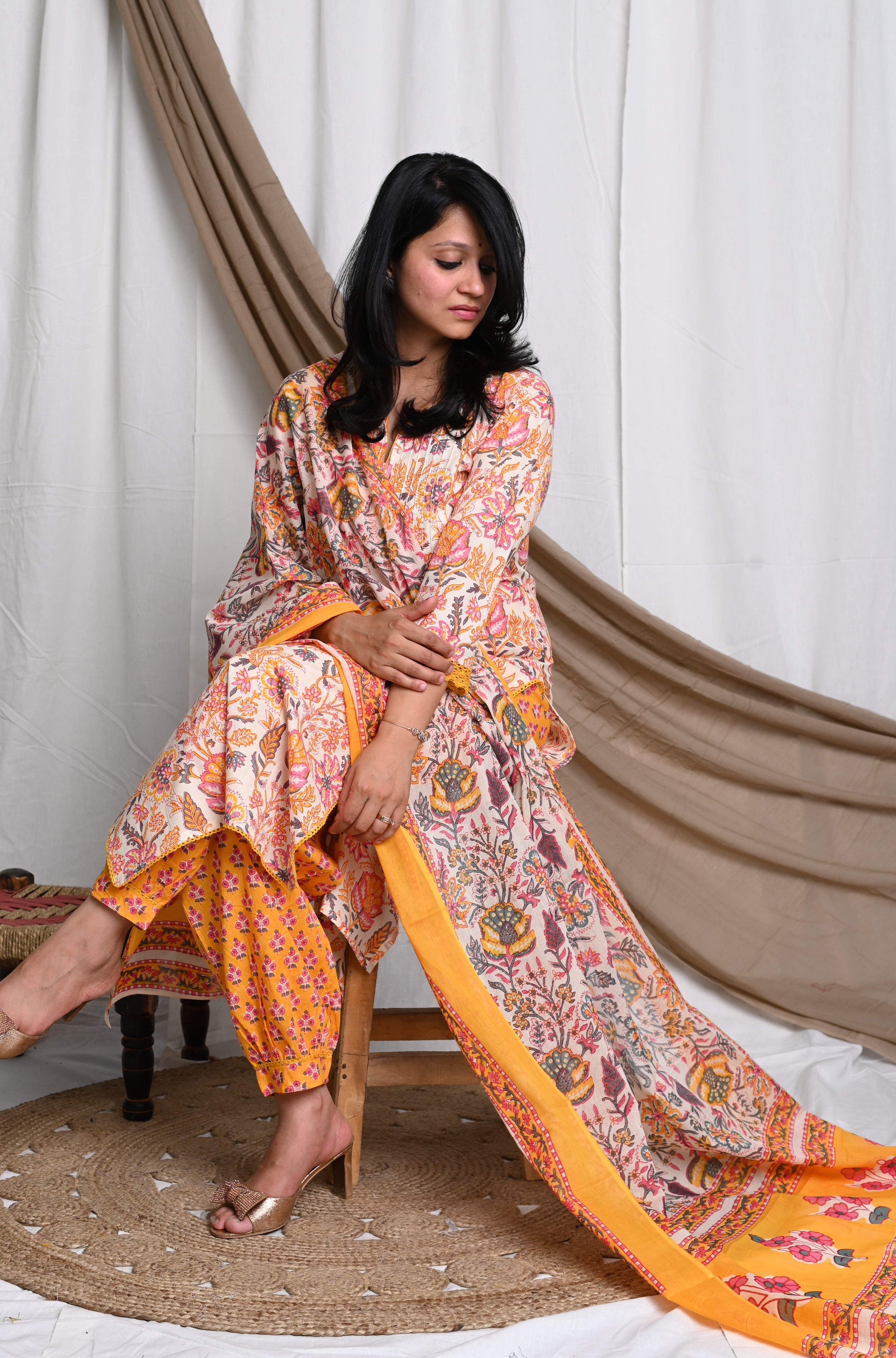 Yasha Afghani Cotton Suit Set
