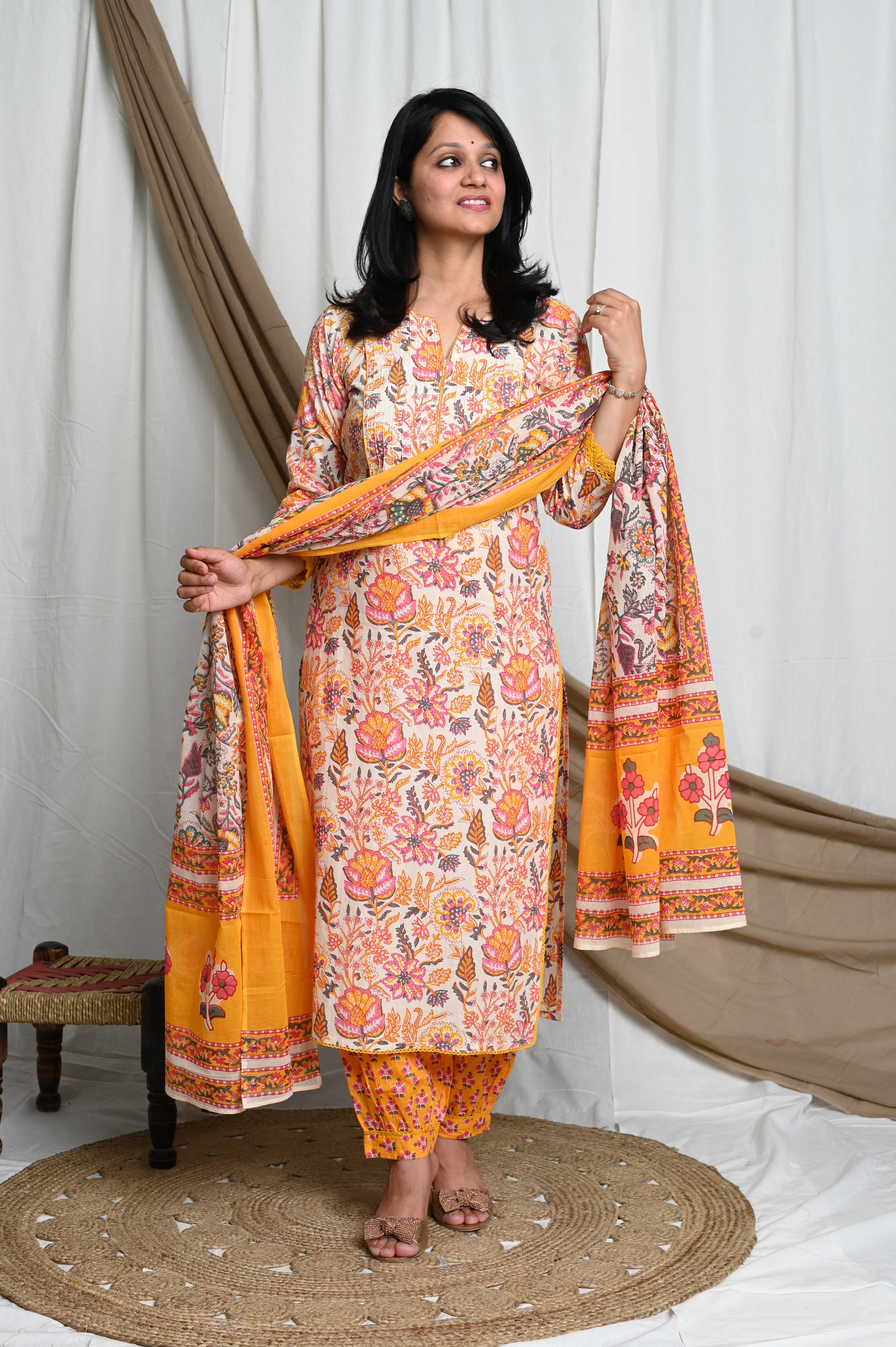 Yasha Afghani Cotton Suit Set