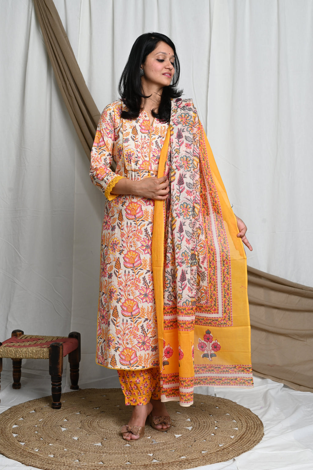 Yasha Afghani Cotton Suit Set
