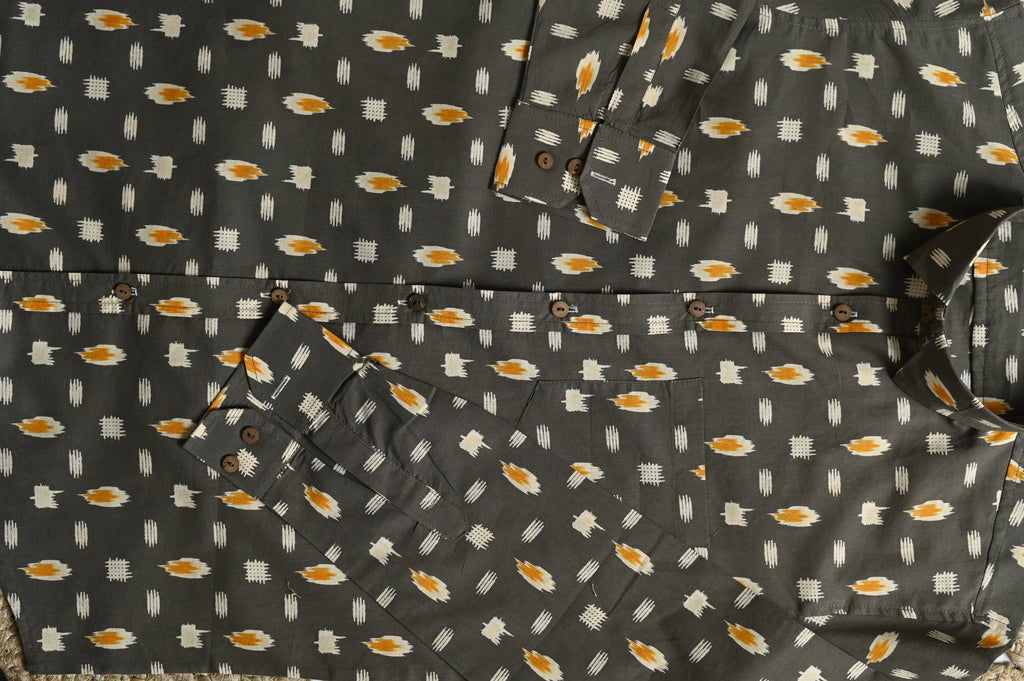 Abstract Print Cotton Shirt