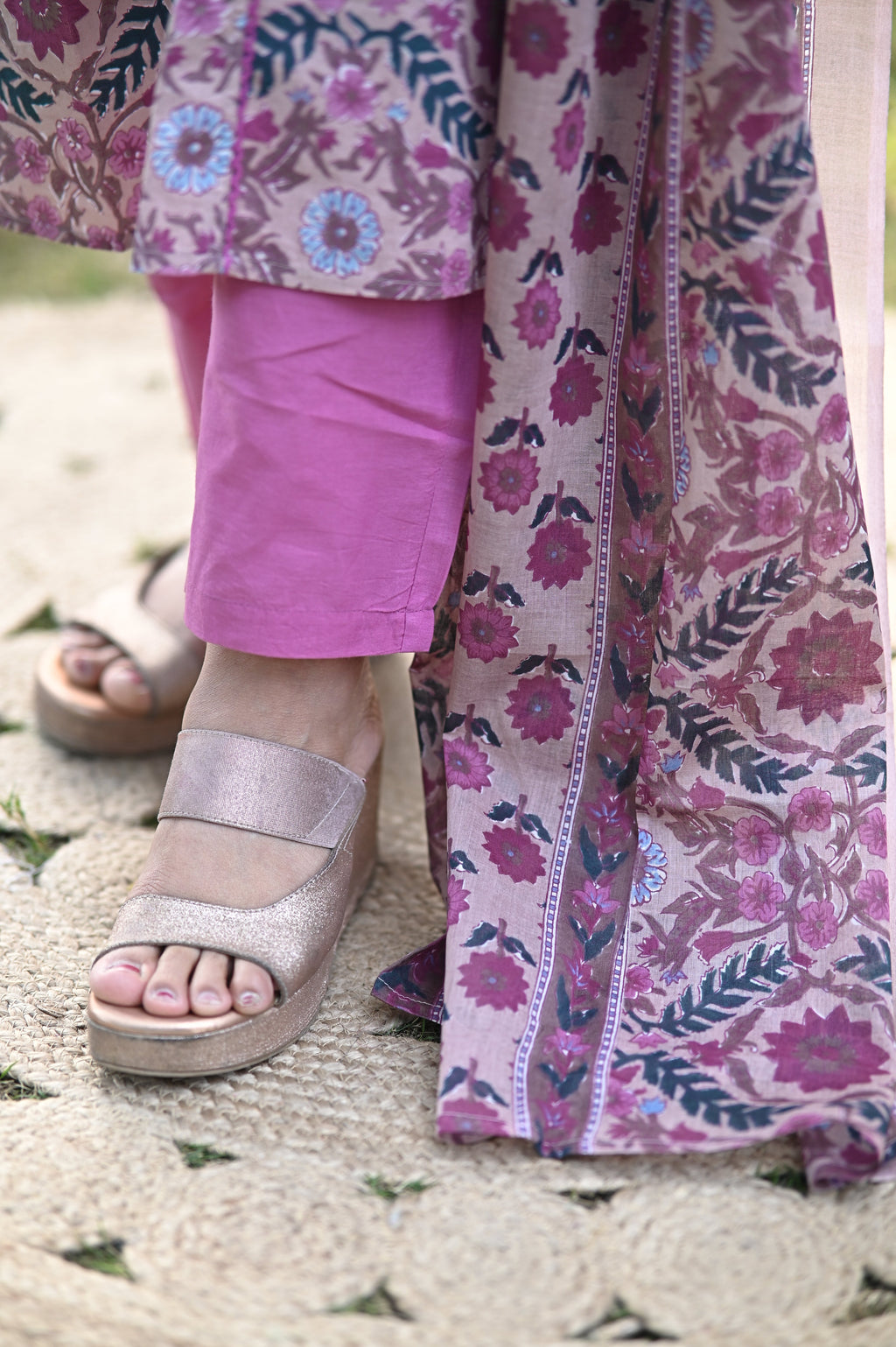 Ellora Lavender Cotton Suit Set