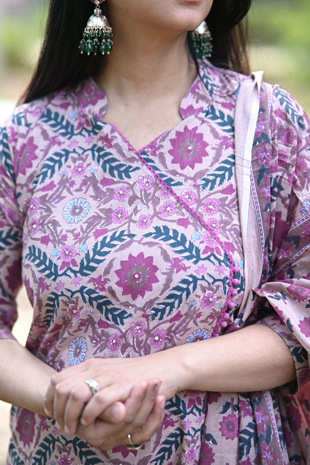 Ellora Lavender Cotton Suit Set