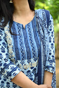 Blue Bagru Suit Set