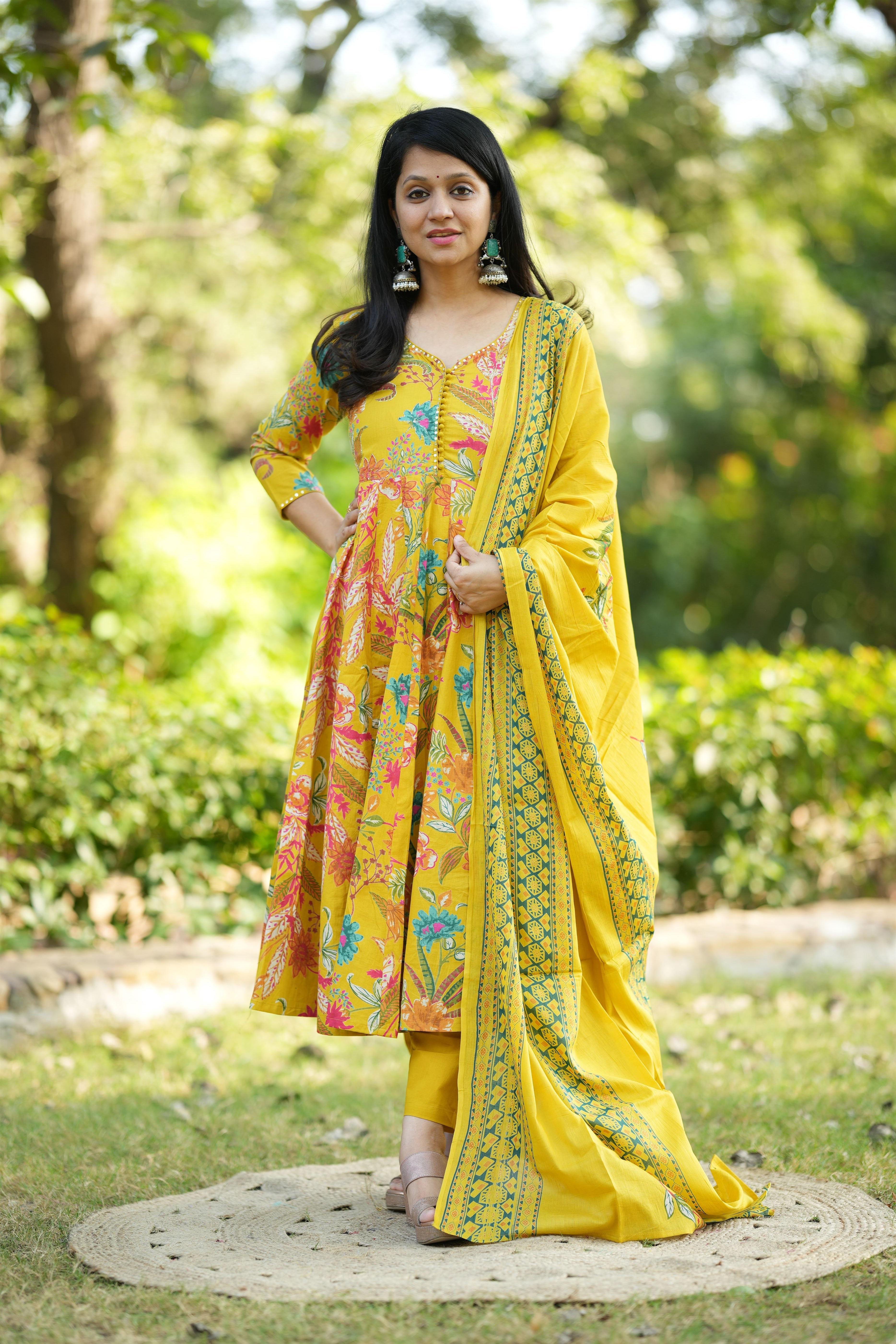 Vaidehi Cotton Anarkali Suit Set
