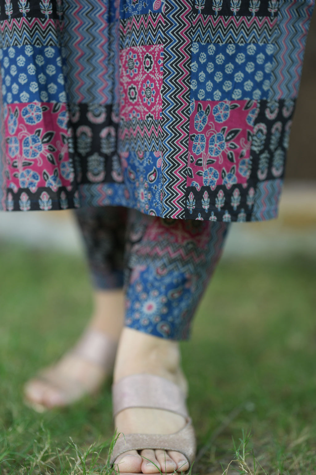 Blue Ajrakh Cotton Kurta pant Set