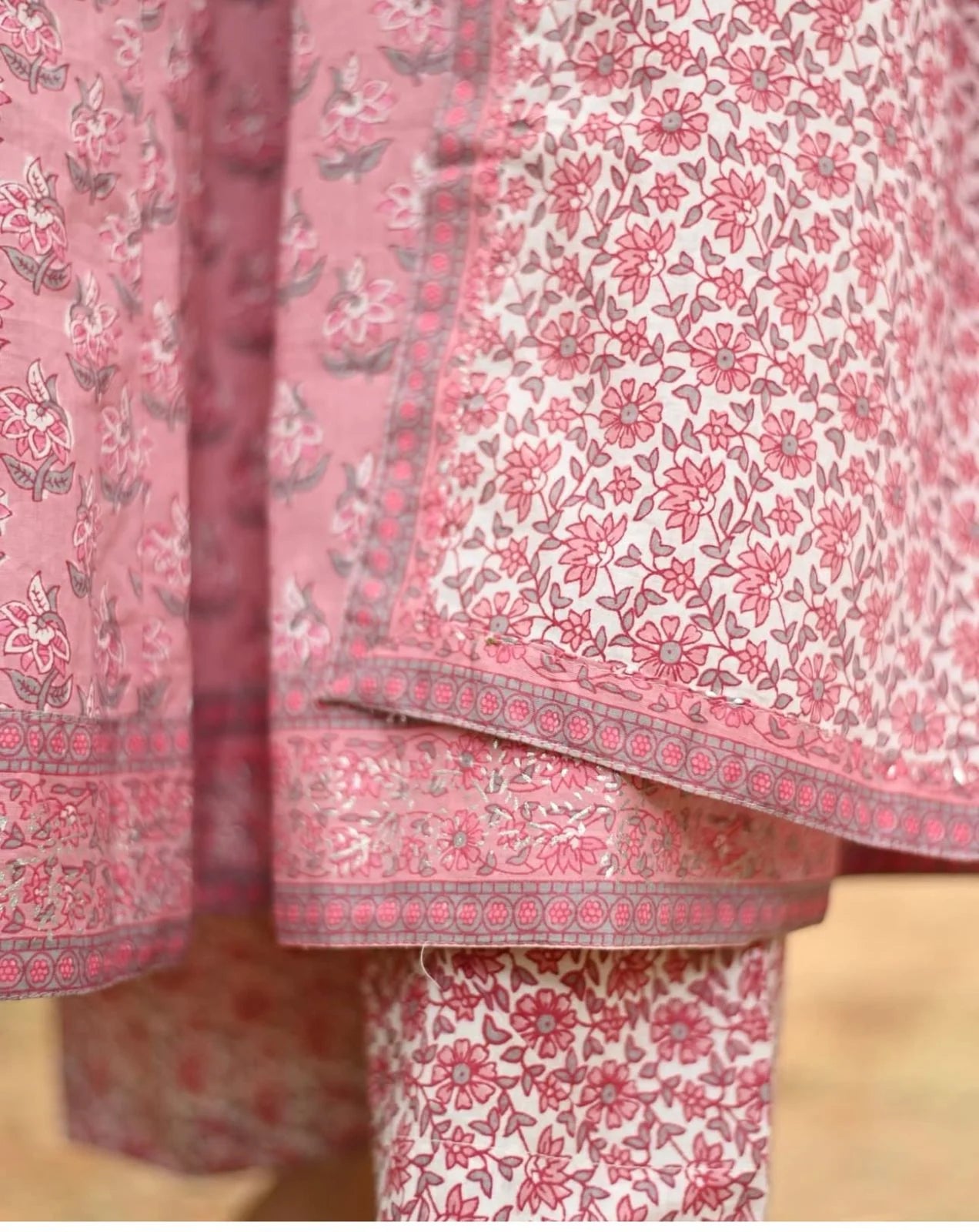 Onion pink  Cotton Suit Set